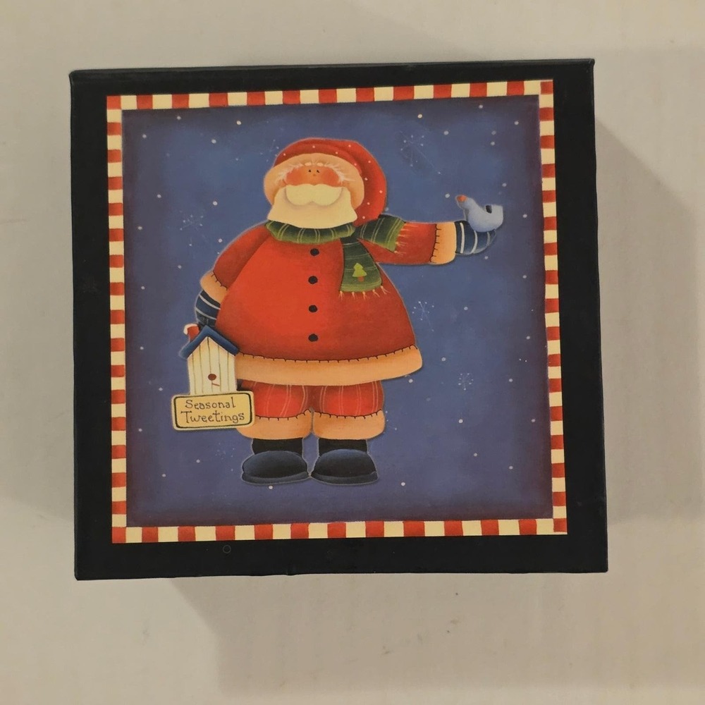 Crazy Mountain Christmas Coasters Set of 6 Seasonal Tweetings Santa Cork Backed